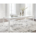 Glamour Rectangular Dining Extension Table – White & Glass