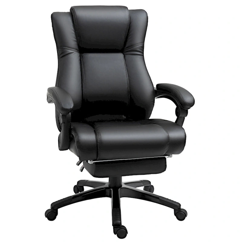High-Back Executive Office Chair with Adjustable Height & Retractable Footrest