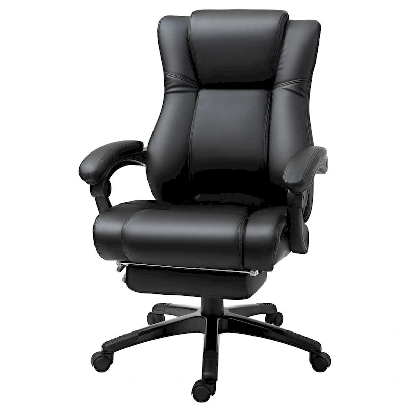 High-Back Executive Office Chair with Adjustable Height & Retractable Footrest