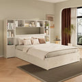 Solid Pine Wood Captain Bed with Built-In Bookcase, Nightstands, Storage Drawers & Charging Stations