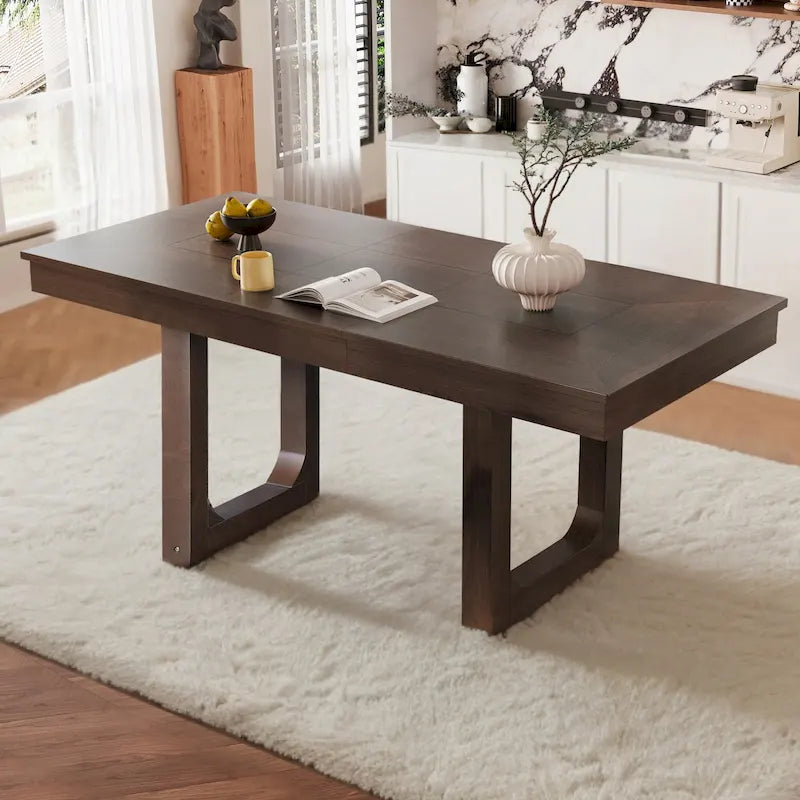 60"-78" Extendable Farmhouse Dining Table with Removable Leaf - Seats 4 to 8