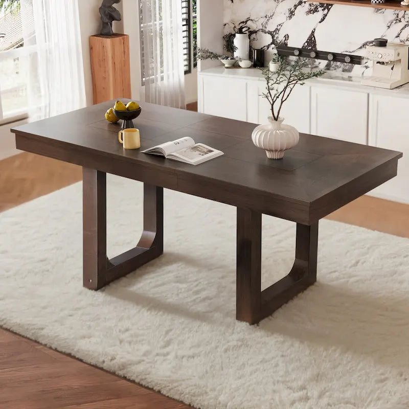 60"-78" Extendable Farmhouse Dining Table with Removable Leaf - Seats 4 to 8