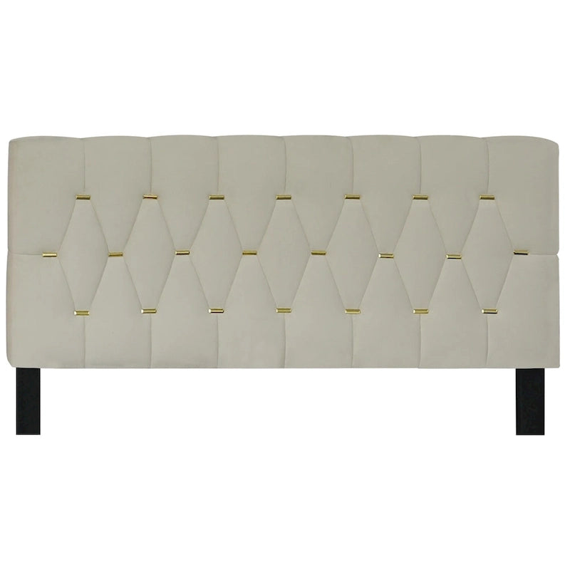 Queen Size Velvet Platform Bed with Gold Tufted Headboard, 2 Storage Drawers & Twin XL Trundle