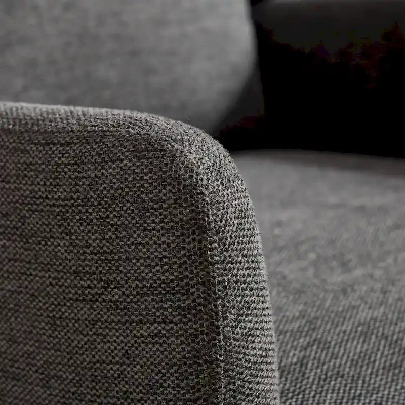 High-Back Upholstered Armchair with Spring Cushion & Walnut Wood Legs