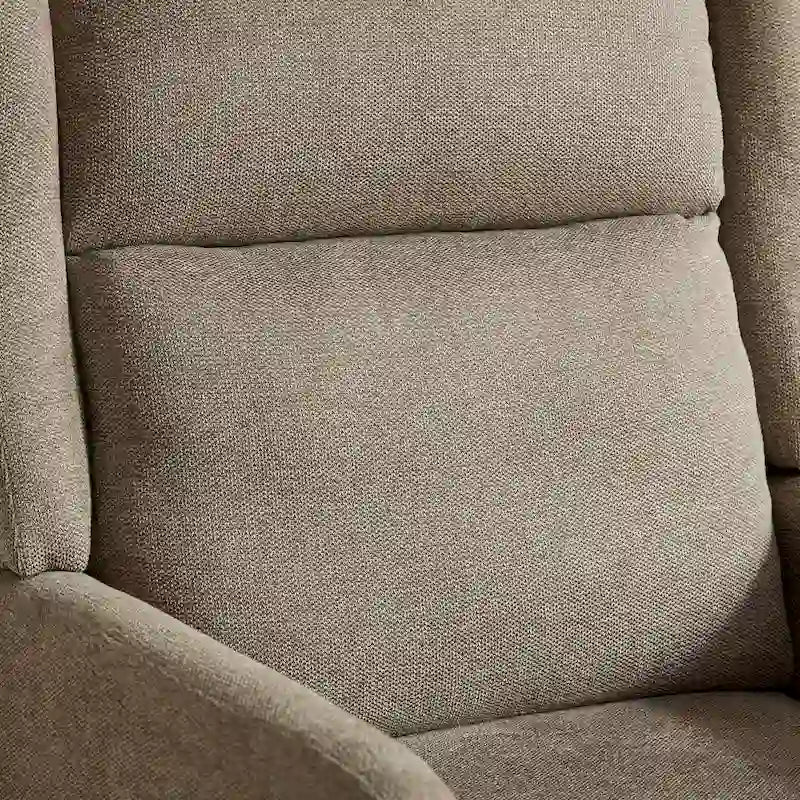 High-Back Upholstered Armchair with Spring Cushion & Walnut Wood Legs