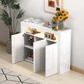 Modern LED Sideboard Storage Cabinet with 3 Doors – High Gloss Finish