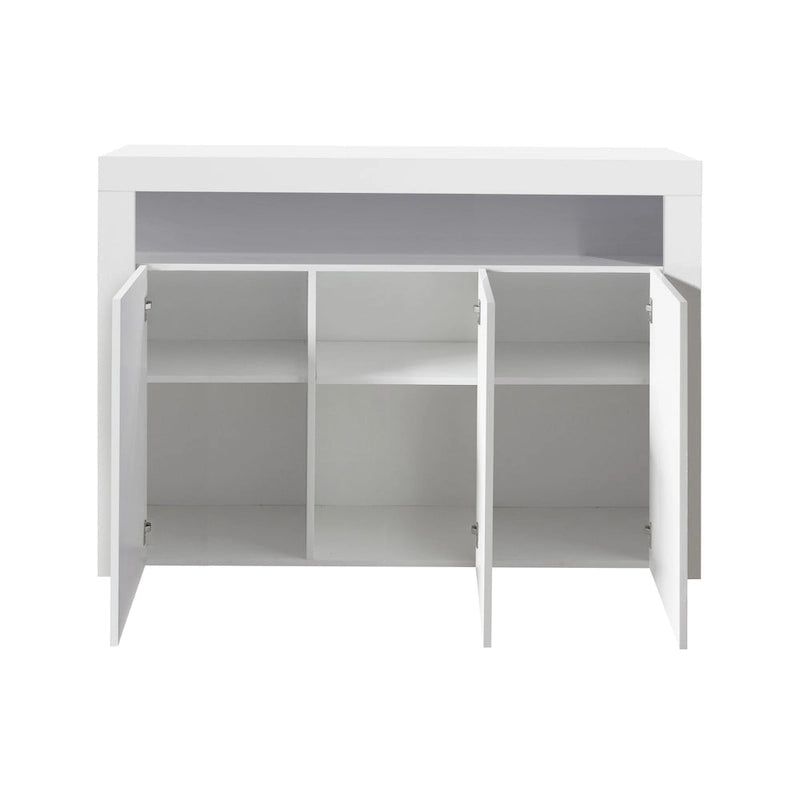 Modern LED Sideboard Storage Cabinet with 3 Doors – High Gloss Finish