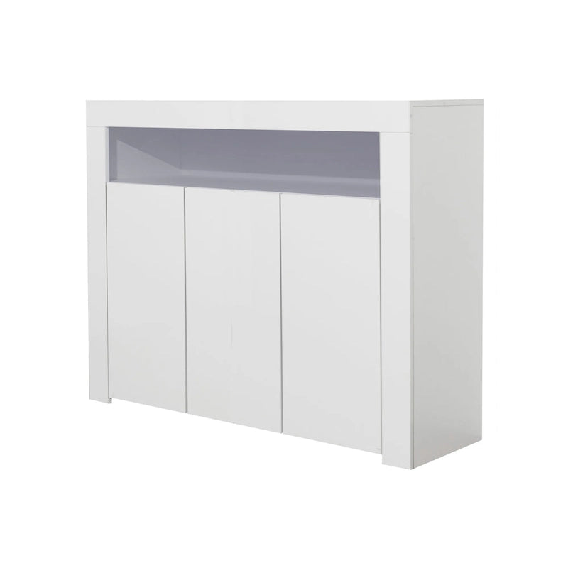 Modern LED Sideboard Storage Cabinet with 3 Doors – High Gloss Finish