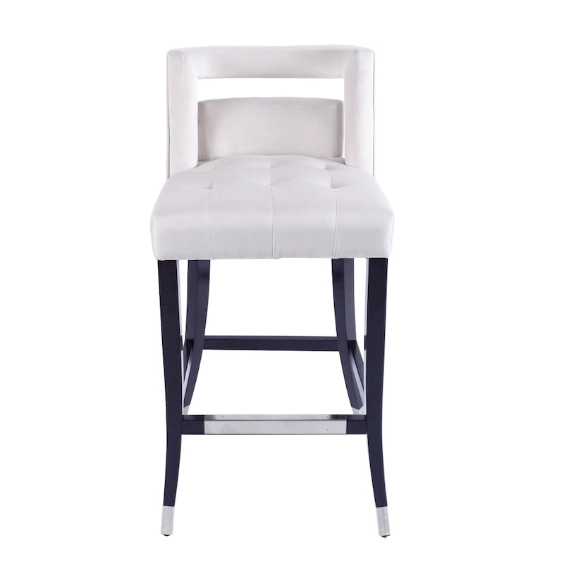 Velvet Upholstered Dining Chair with Nailhead Trim & Birchwood Legs