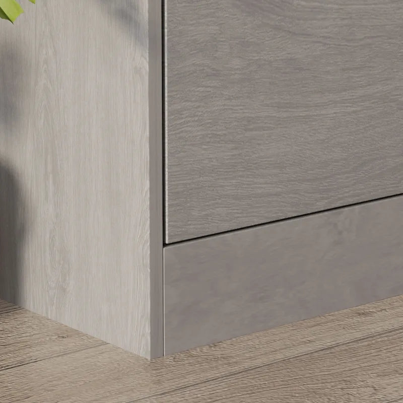 Modern Tipping Bucket Entryway Shoe Cabinet - Slim Design with Breathable Back & Stainless Steel Handles