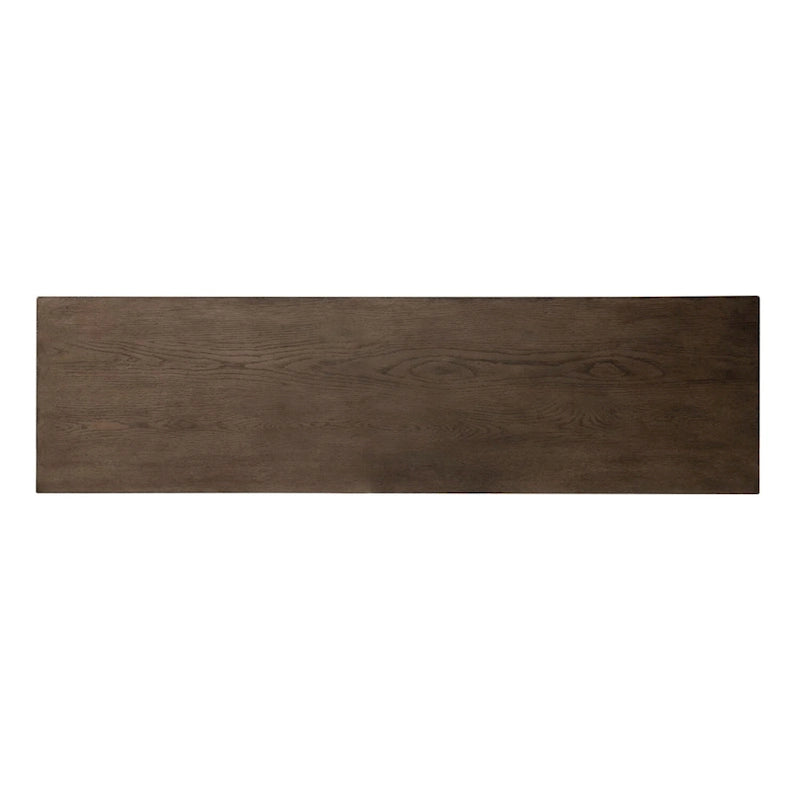 9-Drawer Farmhouse Solid Wood Dresser - Dusty Taupe Wire-Brushed Finish with Antique Brass Hardware