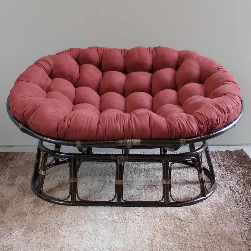 Double Rattan Papasan Chair with Cushion – Indoor & Outdoor