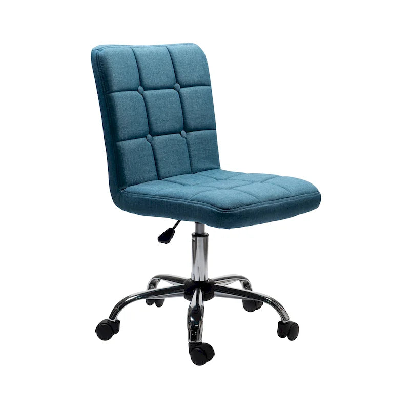Tufted Fabric Ergonomic Office Chair with Metal Base - Height Adjustable & Swivel