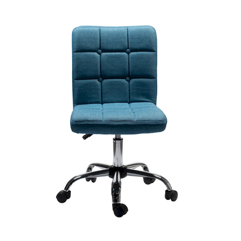 Tufted Fabric Ergonomic Office Chair with Metal Base - Height Adjustable & Swivel