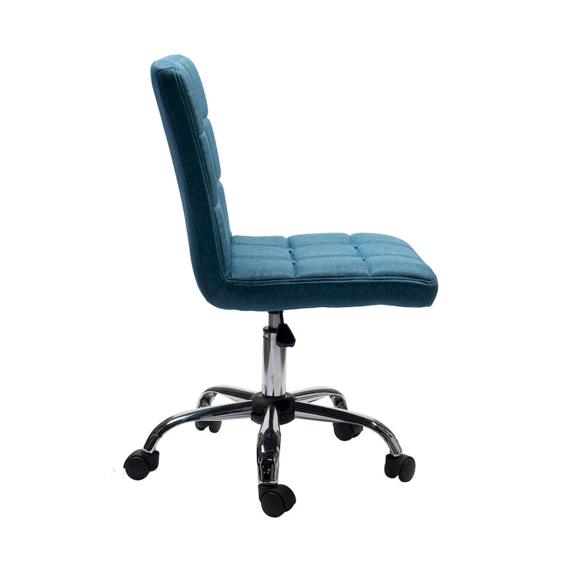 Tufted Fabric Ergonomic Office Chair with Metal Base - Height Adjustable & Swivel