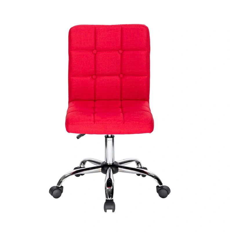 Tufted Fabric Ergonomic Office Chair with Metal Base - Height Adjustable & Swivel