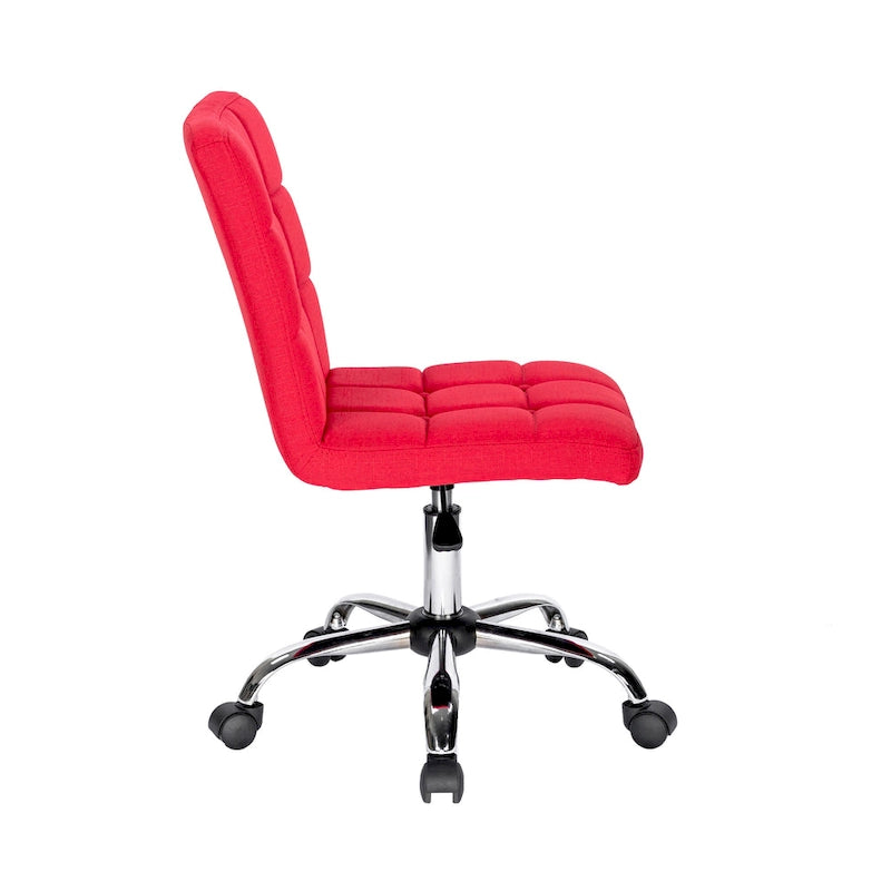 Tufted Fabric Ergonomic Office Chair with Metal Base - Height Adjustable & Swivel