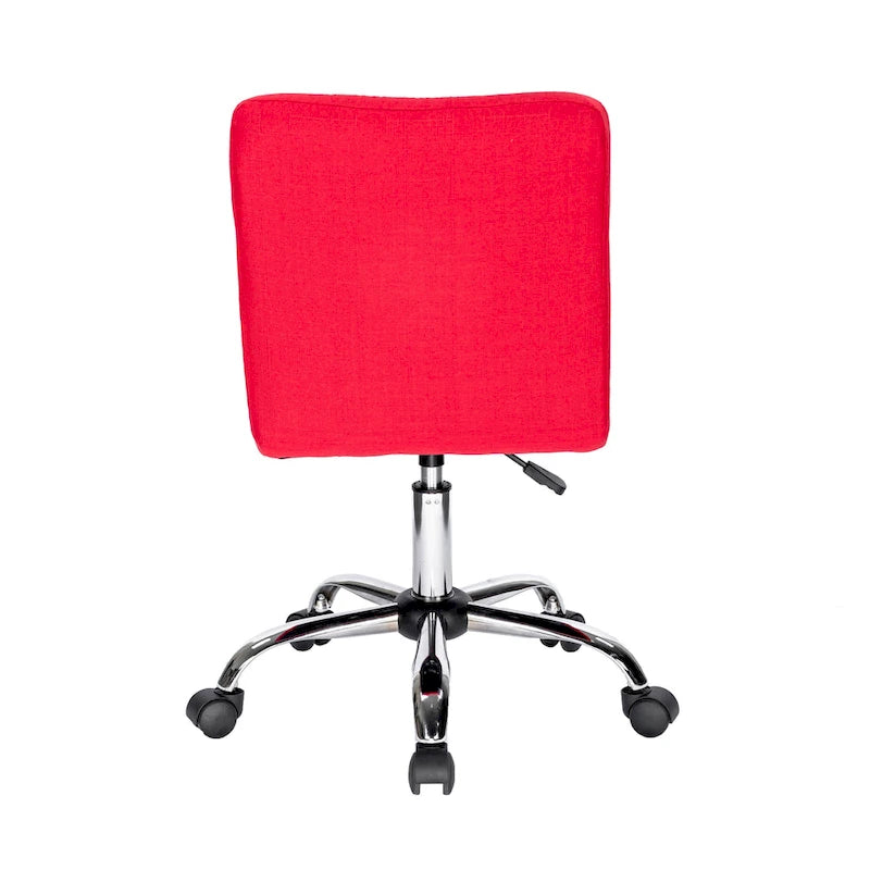 Tufted Fabric Ergonomic Office Chair with Metal Base - Height Adjustable & Swivel