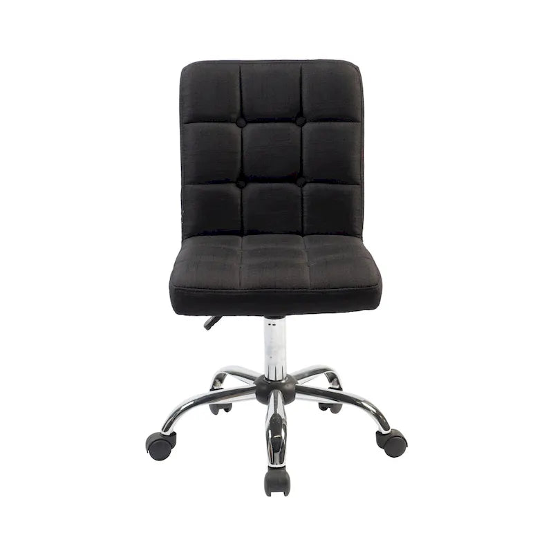 Tufted Fabric Ergonomic Office Chair with Metal Base - Height Adjustable & Swivel