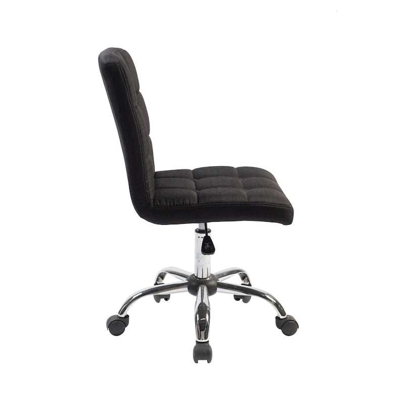 Tufted Fabric Ergonomic Office Chair with Metal Base - Height Adjustable & Swivel