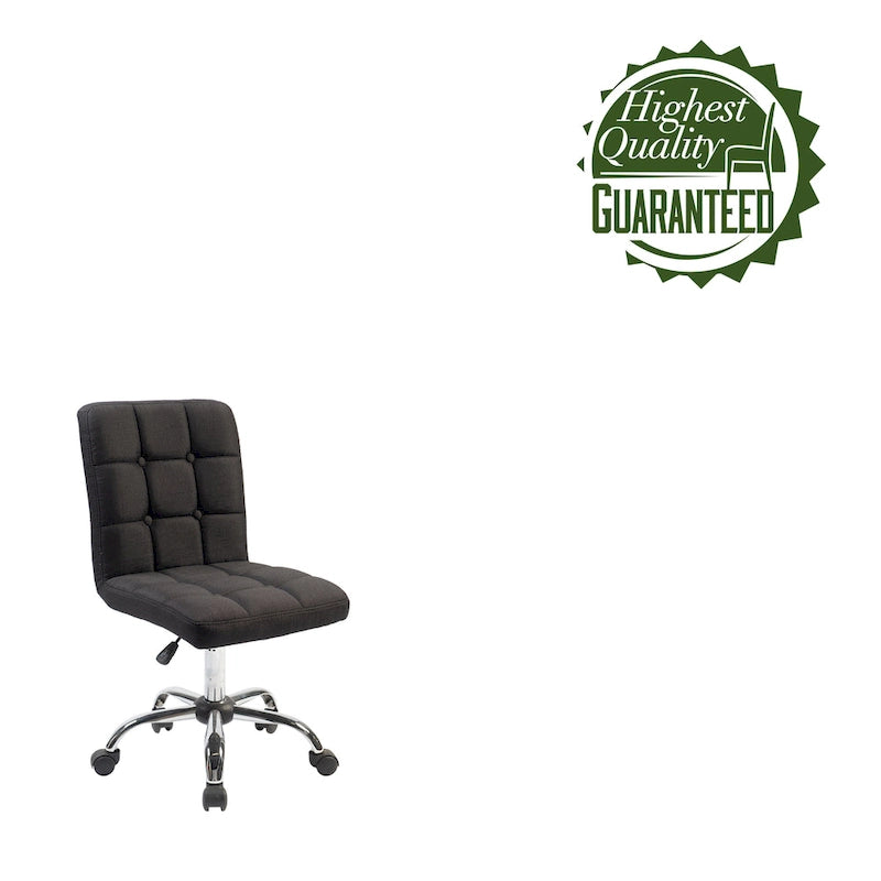 Tufted Fabric Ergonomic Office Chair with Metal Base - Height Adjustable & Swivel