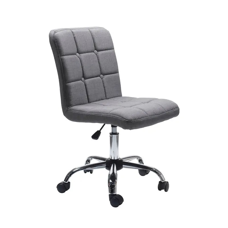 Tufted Fabric Ergonomic Office Chair with Metal Base - Height Adjustable & Swivel