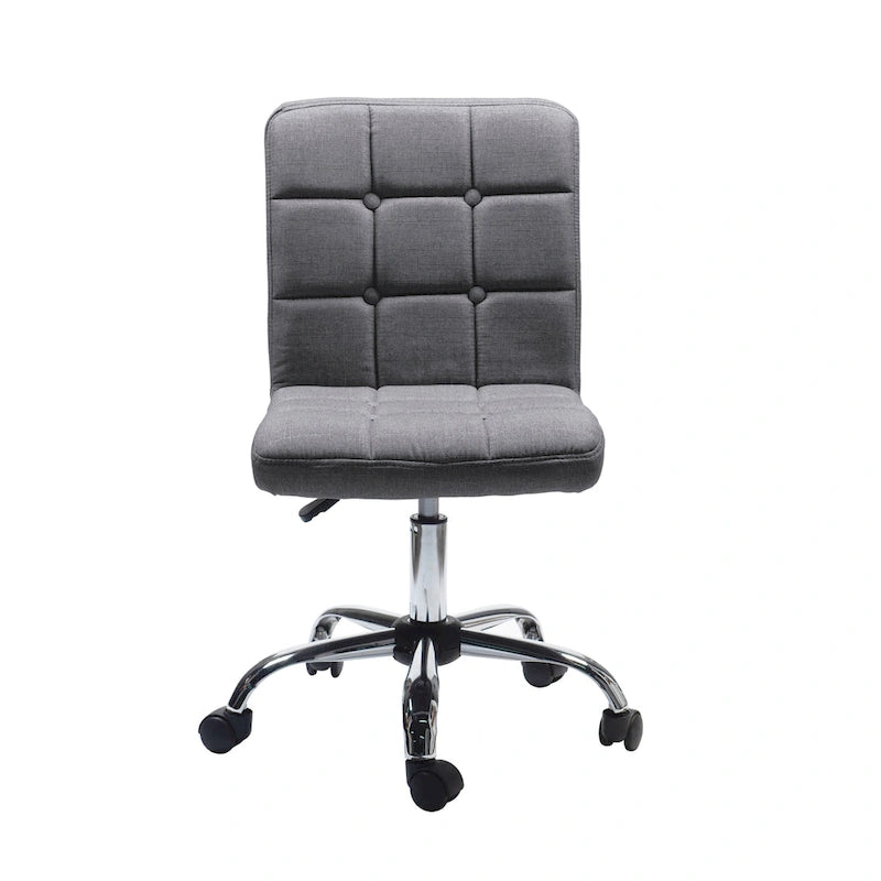 Tufted Fabric Ergonomic Office Chair with Metal Base - Height Adjustable & Swivel