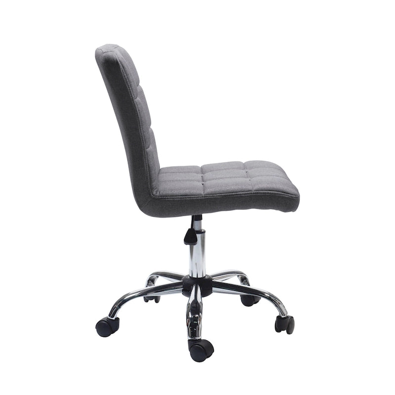 Tufted Fabric Ergonomic Office Chair with Metal Base - Height Adjustable & Swivel