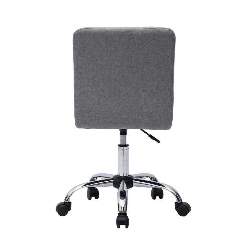 Tufted Fabric Ergonomic Office Chair with Metal Base - Height Adjustable & Swivel