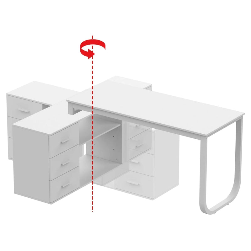 55" L-Shaped Home Office Desk with Drawer & Open Storage Shelf - Corner-Fit Design