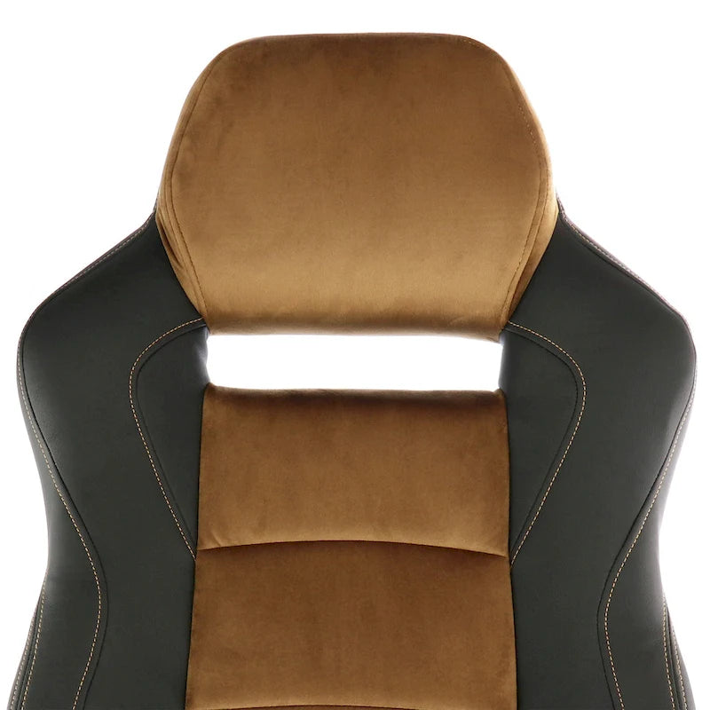 High-Back Adjustable Faux Leather Office Chair – Black & Brown