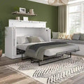 75" Queen Cabinet Bed with Folding Foam Mattress – Space-Saving Guest Room Solution