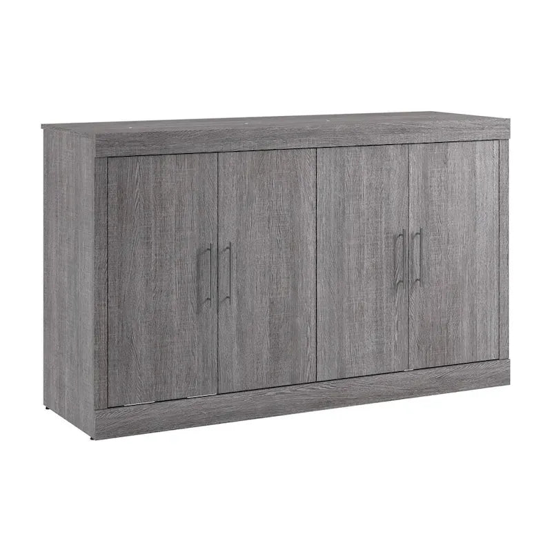 75" Queen Cabinet Bed with Folding Foam Mattress – Space-Saving Guest Room Solution