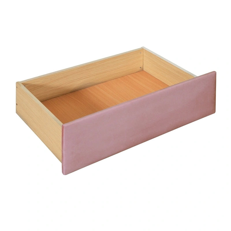 Twin Velvet Upholstered Daybed with Pop-Up Trundle & 2 Storage Drawers