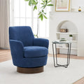 360° Swivel Barrel Accent Chair with Iron Swivel Base – Fabric Upholstered