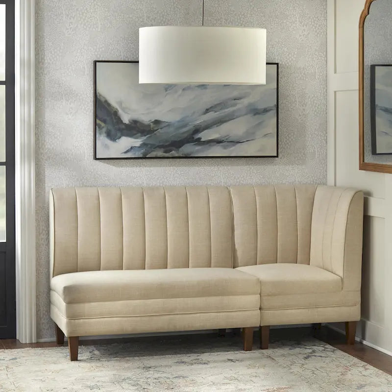 Channel Tufted Upholstered Corner Chair – Modern Farmhouse Style