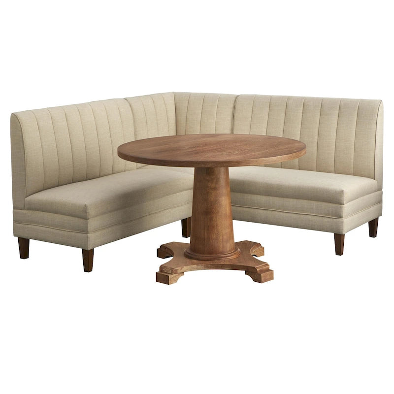 Channel Tufted Upholstered Corner Chair – Modern Farmhouse Style