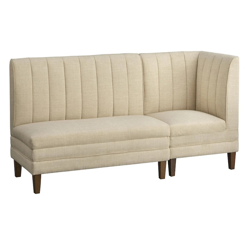 Channel Tufted Upholstered Corner Chair – Modern Farmhouse Style