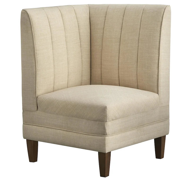 Channel Tufted Upholstered Corner Chair – Modern Farmhouse Style