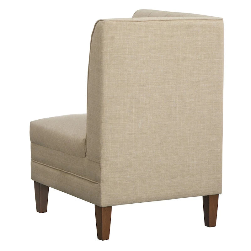 Channel Tufted Upholstered Corner Chair – Modern Farmhouse Style